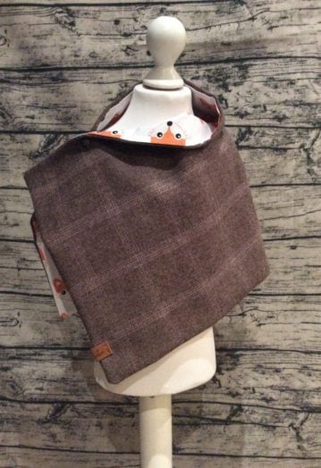 Coffee Tweed Cape with cute Fox lining (Toddler)