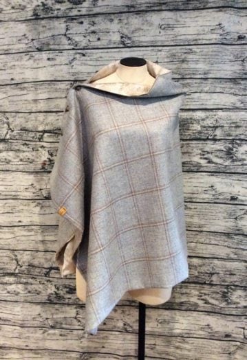 Dove Tweed Cape with Iced Gold Lining