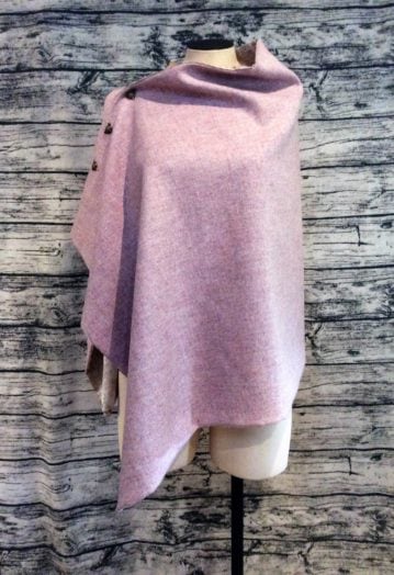 Sea Pink Tweed Cape with Iced gold lining