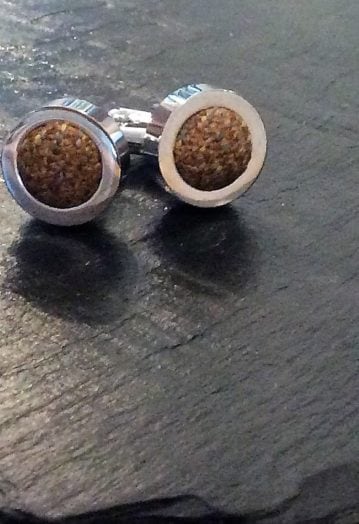 Tan & Green Tweed Cufflinks