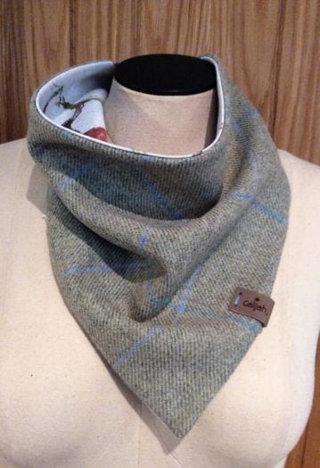 Neck Wrap Grey Tweed with Equestrian lining