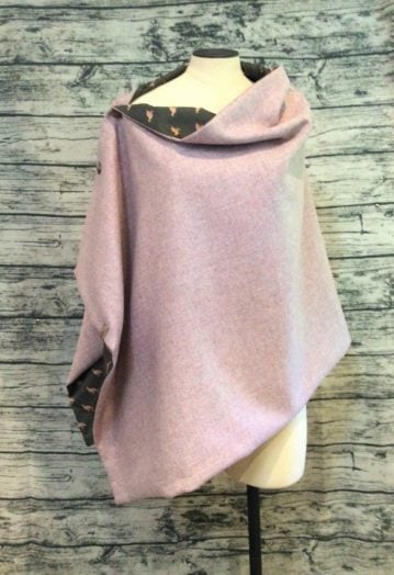 Sea Pink Tweed Cape with Partridge lining